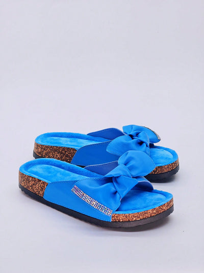 Diamond Sequins Bow Slipper Sandals: Stylish Holiday and Beach Wear for Women