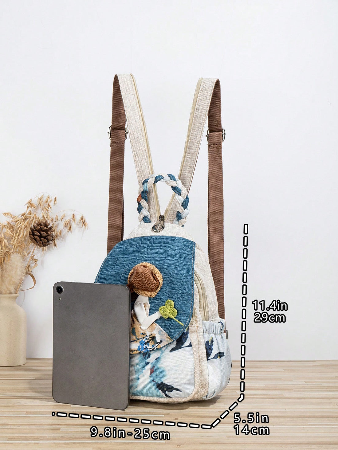 Expertly crafted with a bohemian woven yarn design, our convertible backpack offers multi-compartment storage for all your essentials. With the ability to convert to an over the shoulder bag, this backpack is perfect for any girl on-the-go. Stay organized and stylish with our versatile backpack.