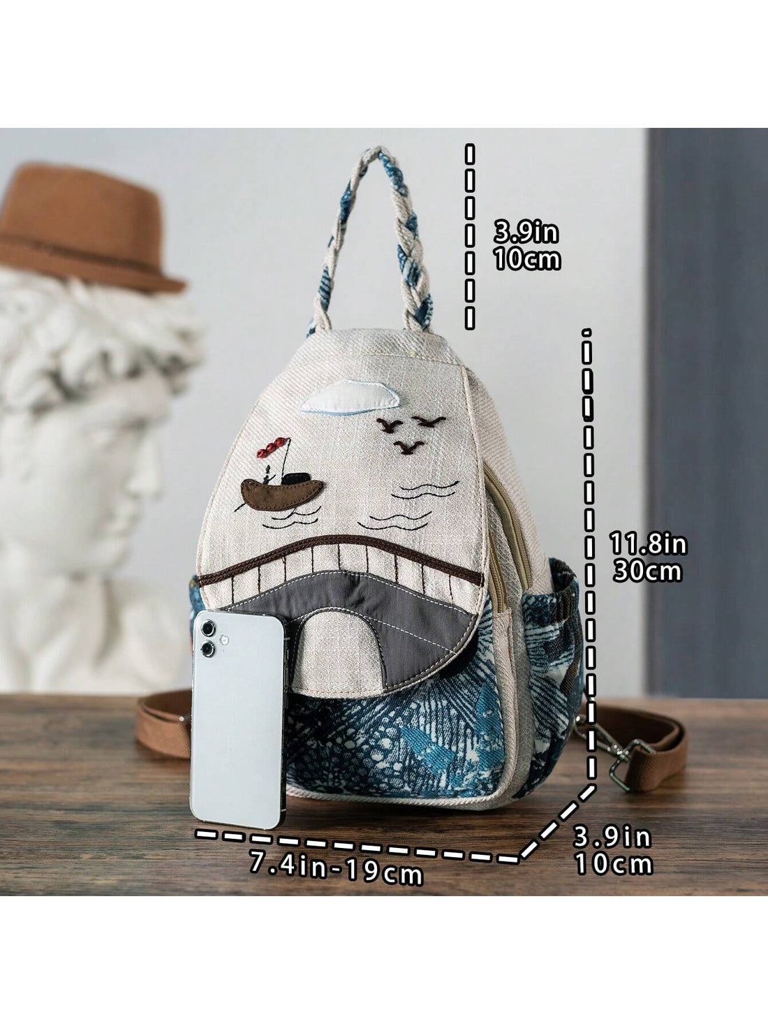 Made with a traditional style and a unique, random cut original design, our backpack offers ultimate style and functionality. With durable materials and a comfortable fit, this backpack is perfect for everyday use and will make a statement with its one-of-a-kind design.