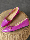 Stylish Purple Pointed Toe Flat Shoes with Buckle Strap for Dancing, Parties, and Outdoor Activities