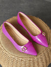 Stylish Purple Pointed Toe Flat Shoes with Buckle Strap for Dancing, Parties, and Outdoor Activities