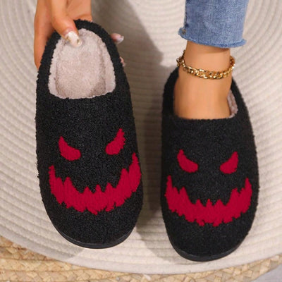 Spooky Ghost Cartoon Cozy Indoor Slippers - Perfect for Winter