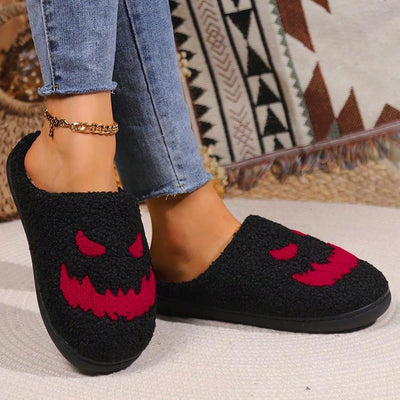 Spooky Ghost Cartoon Cozy Indoor Slippers - Perfect for Winter