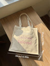 Express Yourself Tote: Bold Letter Graphic Shopper Bag