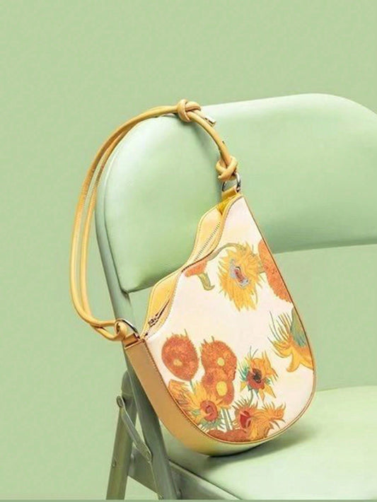 Sunny Knot Crossbody: A Colorful Contrast in Saddle Oil Painting Series