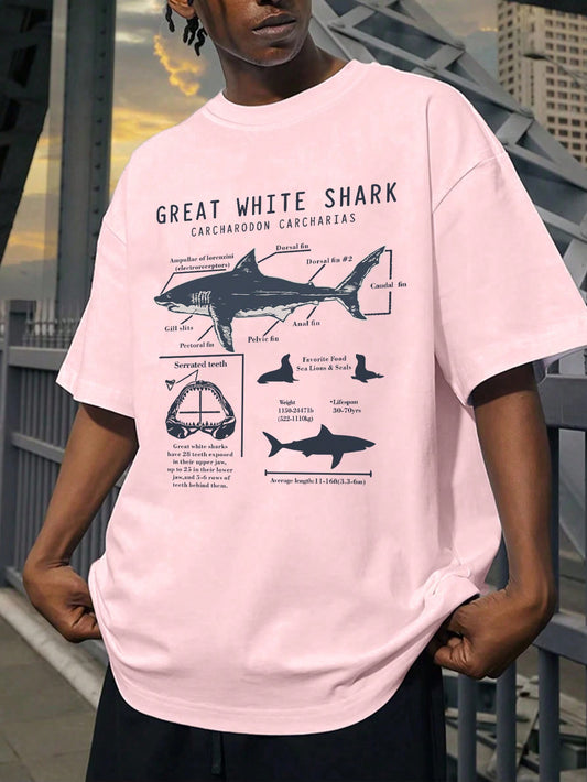 Stay stylish and comfortable this summer with our Summer Shark Attack t-shirt. Made for a casual fit, this tee features a bold slogan print that is sure to make a statement. Perfect for any outdoor adventure, show off your love for sharks with this unique and stylish shirt.