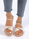 Comfortable Crossed Anti-Slip Flat Sandals: Perfect for Casual Beach Days