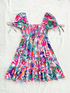 Flower Power: Women's Vacation Watercolor Romantic Flowers Dress