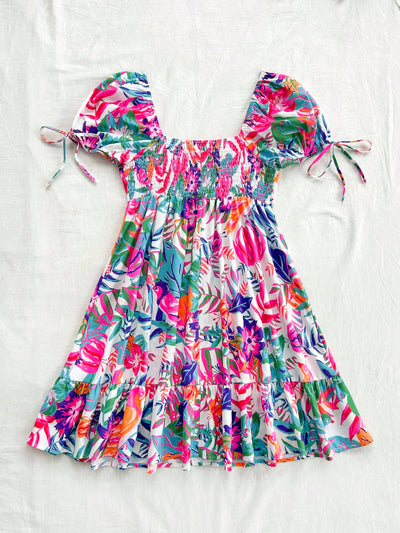 Flower Power: Women's Vacation Watercolor Romantic Flowers Dress