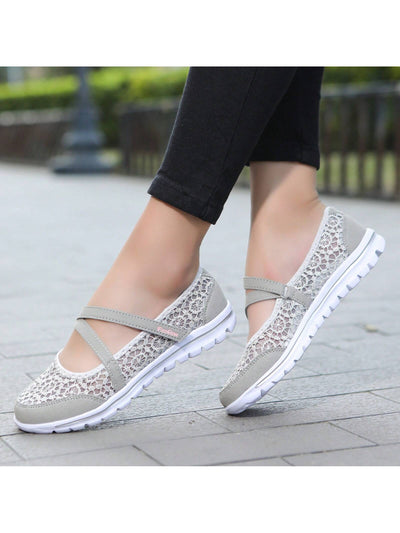 Breathable Lace Mesh Loafers: Comfort and Style in Beige