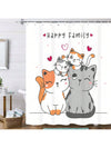 Whimsical Cartoon Cat Family Shower Curtain: A Fun and Functional Bathroom Decoration