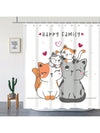 Whimsical Cartoon Cat Family Shower Curtain: A Fun and Functional Bathroom Decoration