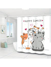 Whimsical Cartoon Cat Family Shower Curtain: A Fun and Functional Bathroom Decoration