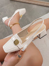 Chic Retro French Chunky Heel Pumps: Step into Summer in Style