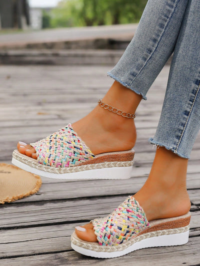 New Arrival: Vibrant Woven Wedge Platform Sandals for Women