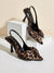 Wild Nights: Leopard Print Pointed Toe Heels with Bowknot and Ankle Straps