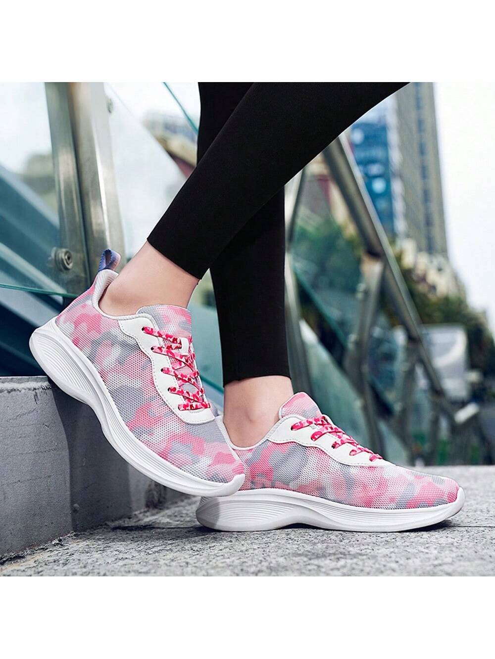 Expertly designed for the active woman, our Spring Camouflage Running Shoes combine lightweight construction and a breathable mesh upper for maximum comfort and performance. Whether you're hitting the trails or running errands, these shoes provide the support and ventilation you need to keep moving. 