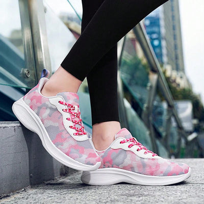 Spring Camouflage: Women's Lightweight Running Shoes with Breathable Mesh Upper