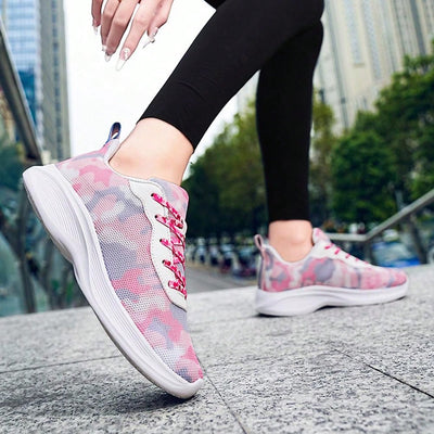 Spring Camouflage: Women's Lightweight Running Shoes with Breathable Mesh Upper