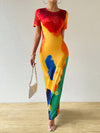 Chic and Stylish: Women's Tie-Dye Mermaid Style Bodycon Dress