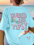 This Summer Holiday Vibes: Women's Slogan Printed Casual T-Shirt is the perfect addition to your summer wardrobe. Made with soft and breathable fabric, it features a fun and trendy slogan print. Stay comfortable and stylish all season long with this must-have t-shirt.