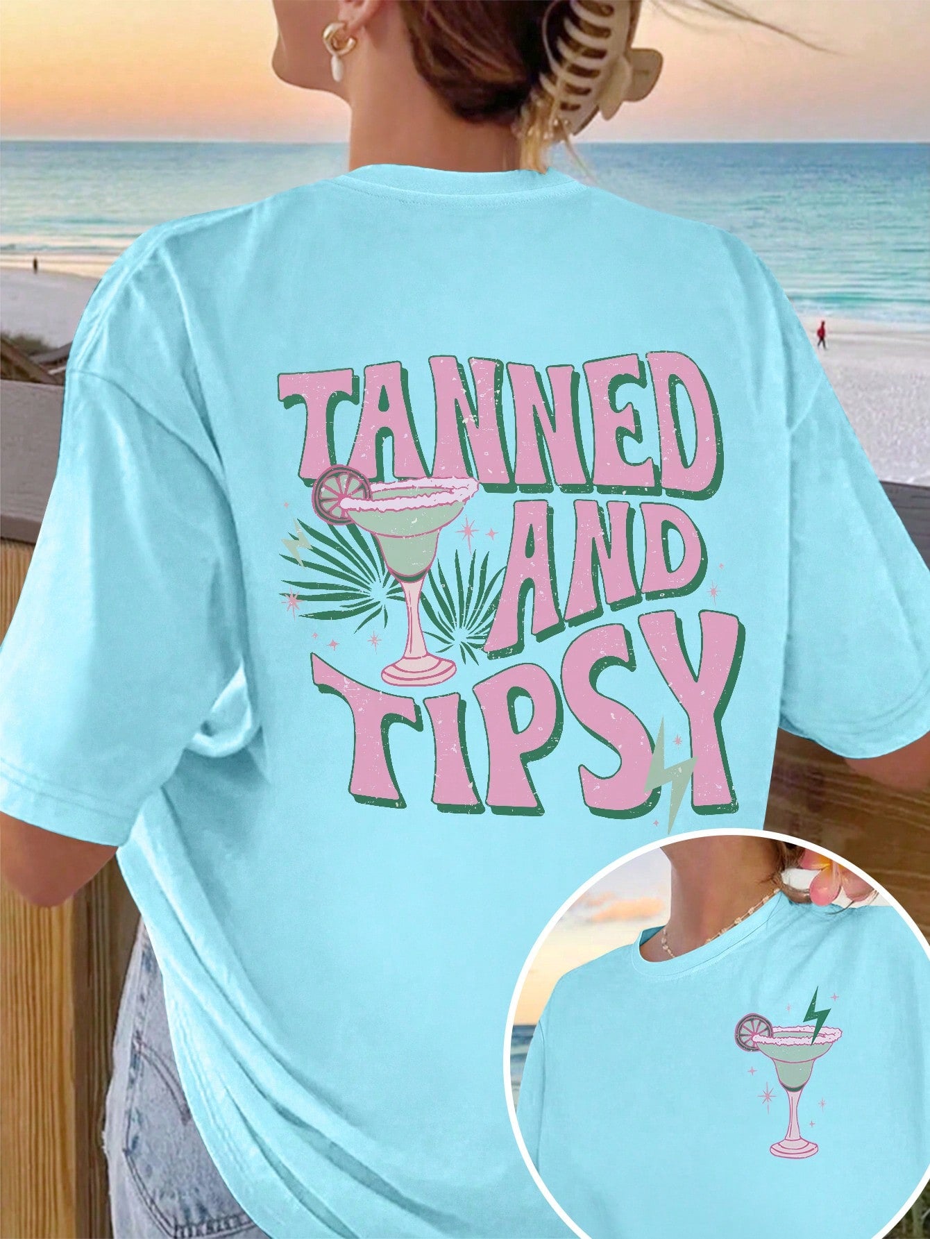 This Summer Holiday Vibes: Women's Slogan Printed Casual T-Shirt is the perfect addition to your summer wardrobe. Made with soft and breathable fabric, it features a fun and trendy slogan print. Stay comfortable and stylish all season long with this must-have t-shirt.