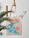 Summer Vibes Tote: Trendy Canvas Shoulder Bag for Travel & Daily Commute