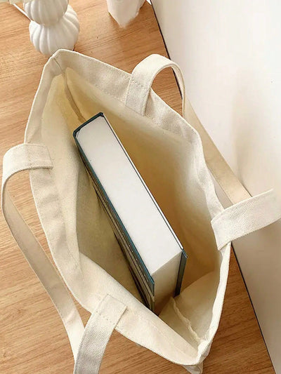 Summer Vibes Tote: Trendy Canvas Shoulder Bag for Travel & Daily Commute