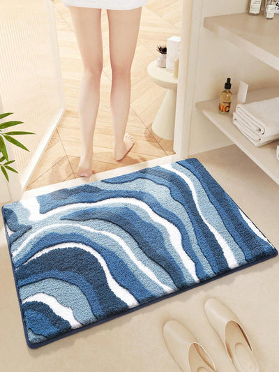 Ultra-Plush Geometric Anti-Slip Bath Mat – Soft, Absorbent & Machine Washable for All Seasons