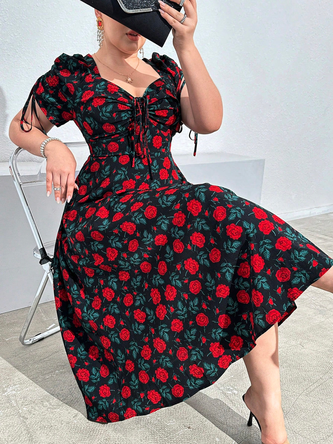 Twirl into summer with this gorgeous plus size floral maxi dress! The sweetheart neckline flatters your décolletage while playful puff sleeves add a touch of romance. The flowing maxi length creates a graceful silhouette that's perfect for garden parties, beach weddings, or simply making everyday moments feel magical. Embrace the sunshine in style!