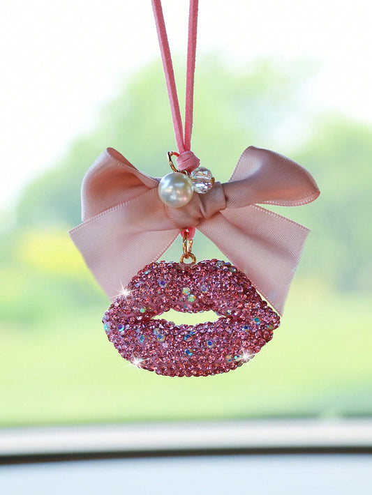 This Sweet and Chic Pink Bowknot Ceramic Lips Car Hanging Ornament adds a touch of charm to any car. Made of durable ceramic, it features a pretty pink bowknot design that is sure to catch the eye. Perfect for adding a touch of personality to your vehicle while also keeping it stylish.