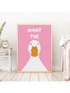 Quirky Duck Print Canvas Art: Fun Bathroom Decor for a Splash of Pink