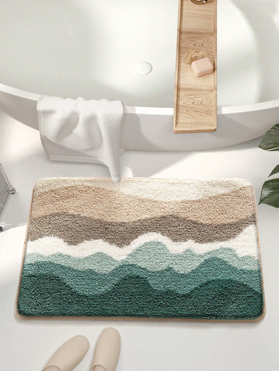 Ultra-Plush Geometric Anti-Slip Bath Mat – Soft, Absorbent & Machine Washable for All Seasons