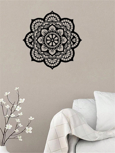 Elegant 30CM Iron Mandala Flower Wall Art - Modern Minimalist Metal Decor for Home and Garden