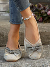 Sparkling Bow Flat Shoes: Perfect for Walking and Shopping in Style