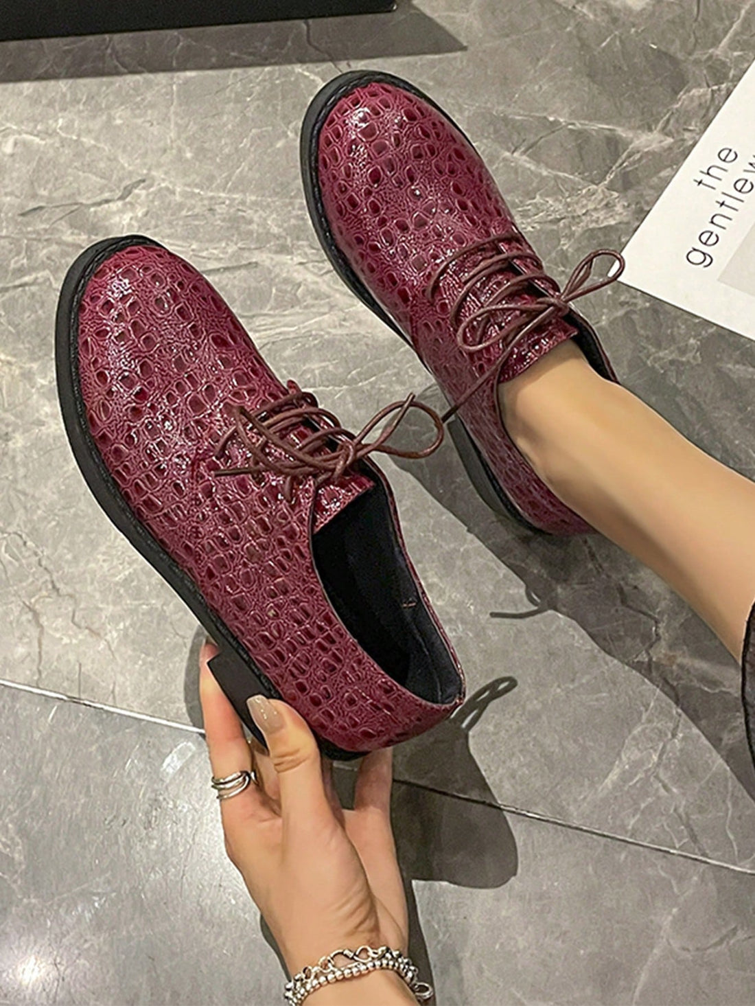 Elevate your style with our Stylish Lace-Up High Heeled Single Shoes. These shoes not only add a touch of elegance to any outfit, but also provide comfort and support with their lace-up design and high heel. Perfect for any occasion, these shoes are a must-have for any fashion-forward woman.