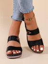 Brown Retro Style High Heel Sandals: Summer Must-Have with Car Stitching & Snake Print