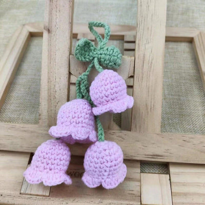 Boho Chic Blossom Drive: Woven Flower Car Hanging Ornament