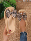 2024 Summer Resort Style Thick-Soled Slipper: Khaki Handmade Beach Sandals with Bowknot Detail