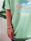 Tropical Vibes: Women's Summer Palm Tree Slogan Print T-Shirt