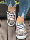 Spooky Chic: Halloween Colorful Skull Printed Cloth Loafers for Women