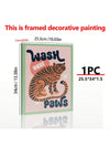 Tiger Wash Paws Bathroom Poster: Modern Art for Bedroom, Living Room, Hallway