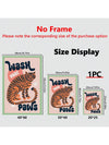 Tiger Wash Paws Bathroom Poster: Modern Art for Bedroom, Living Room, Hallway