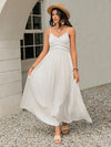 Bohemian Chic Spaghetti Strap Beach Dress - White for Women