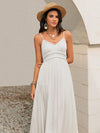 Bohemian Chic Spaghetti Strap Beach Dress - White for Women