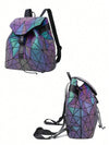 Luminous Aura: Geometric Holographic Backpack Shoulder Bag