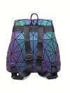 Luminous Aura: Geometric Holographic Backpack Shoulder Bag