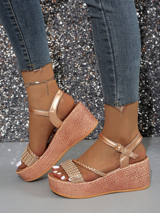 Golden Goddess Wedge Heel Sandals: Lightweight and Stylish for Your Holiday Wardrobe