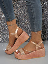 Golden Goddess Wedge Heel Sandals: Lightweight and Stylish for Your Holiday Wardrobe