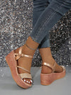 Golden Goddess Wedge Heel Sandals: Lightweight and Stylish for Your Holiday Wardrobe